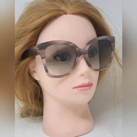 NWT Gucci Women's Sunglasses Marble Gray Square Full Rim GG0459S 005 54-19-145 - Picture 8 of 16